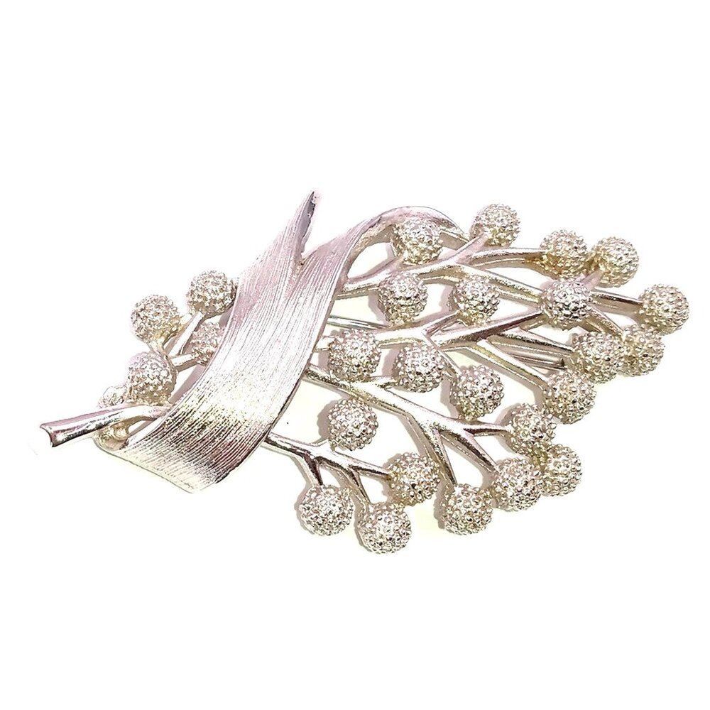 Berry Silver Tone Metal Brooch